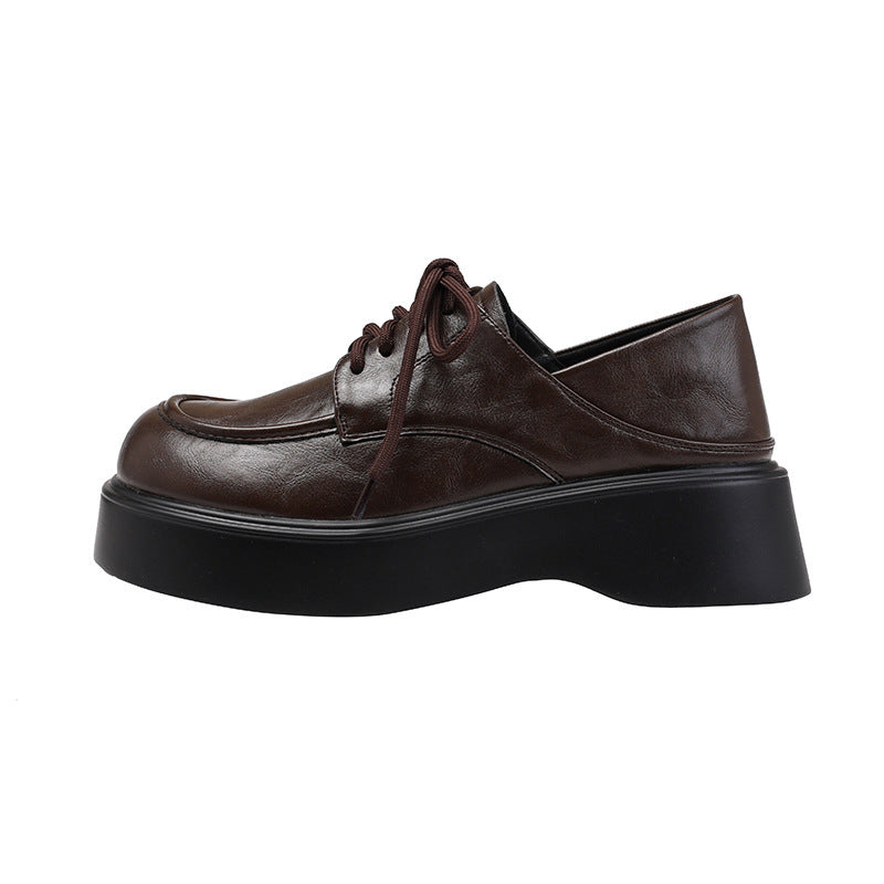 Women's Authentic British Style Platform Retro Square Loafers