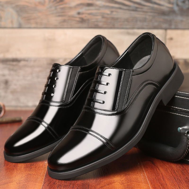 Men's Business Soft Bottom Black Fashion British Leather Shoes