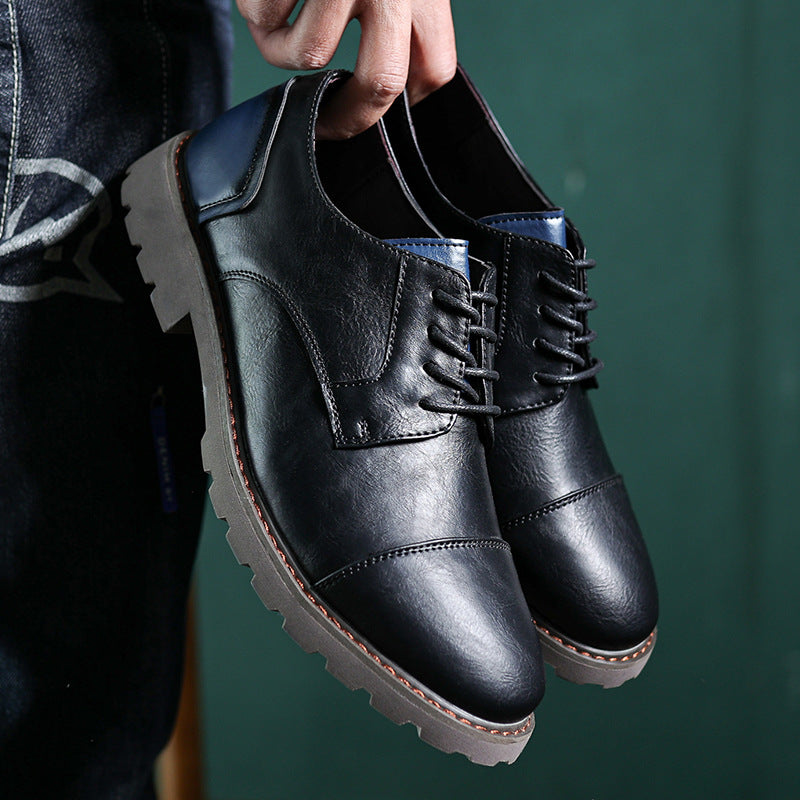 Men's Retro Derby Outdoor Clothes British Style Single-layer Leather Shoes