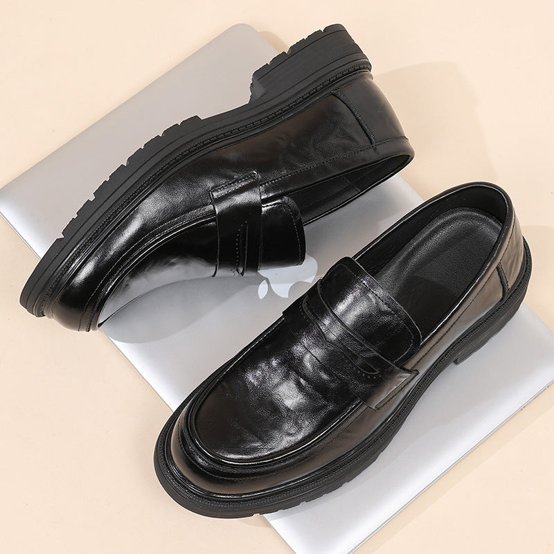 Men's Autumn Genuine Derby Business Formal Wedding Leather Shoes