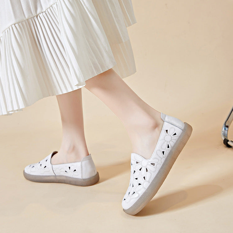 Women's Sunflower Breathable Summer First Layer Cowhide Sandals
