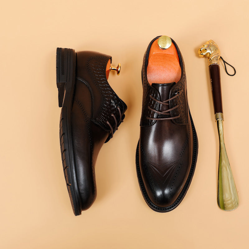 Men's Summer Business Formal Wear First Layer Leather Shoes