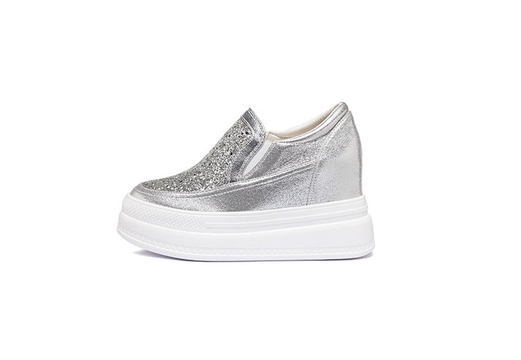 Women's Height Increasing Insole Spring Sequined Wedge Heels