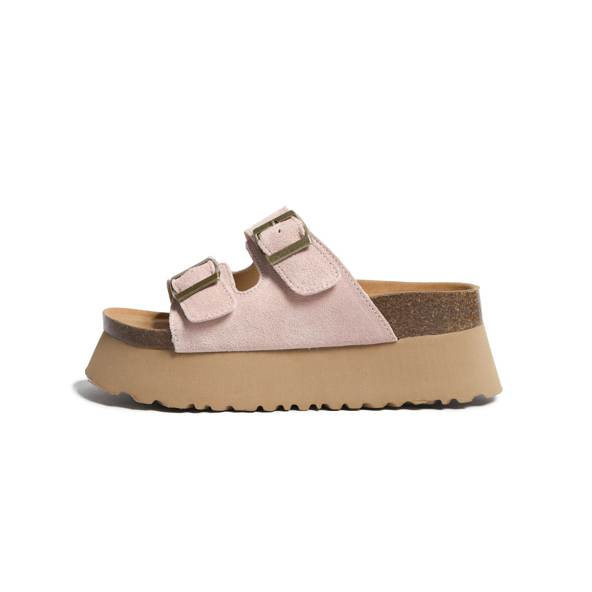 Women's Sier Thick Bottom Beach Retro Double Buckle With Slippers