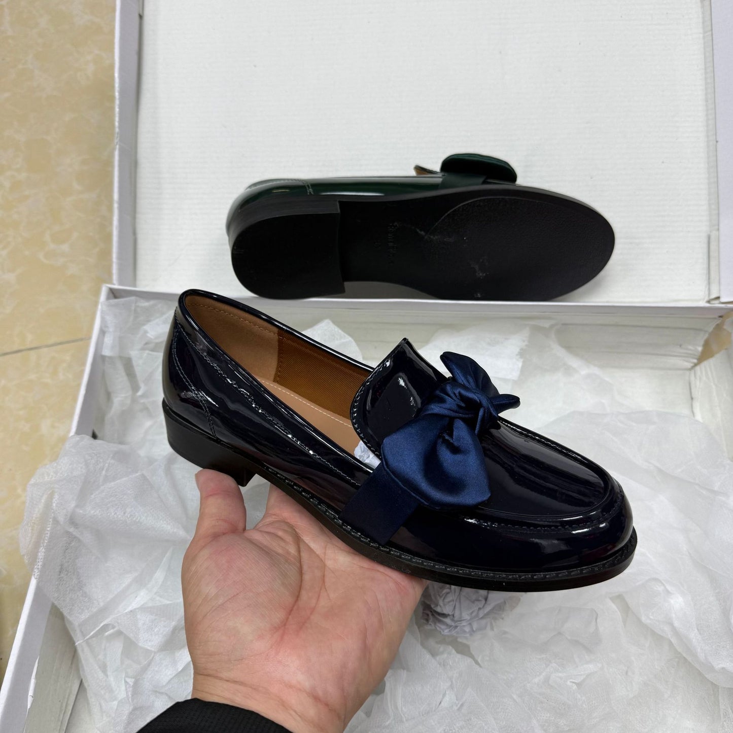 Women's Bow British Style Retro Chunky Loafers