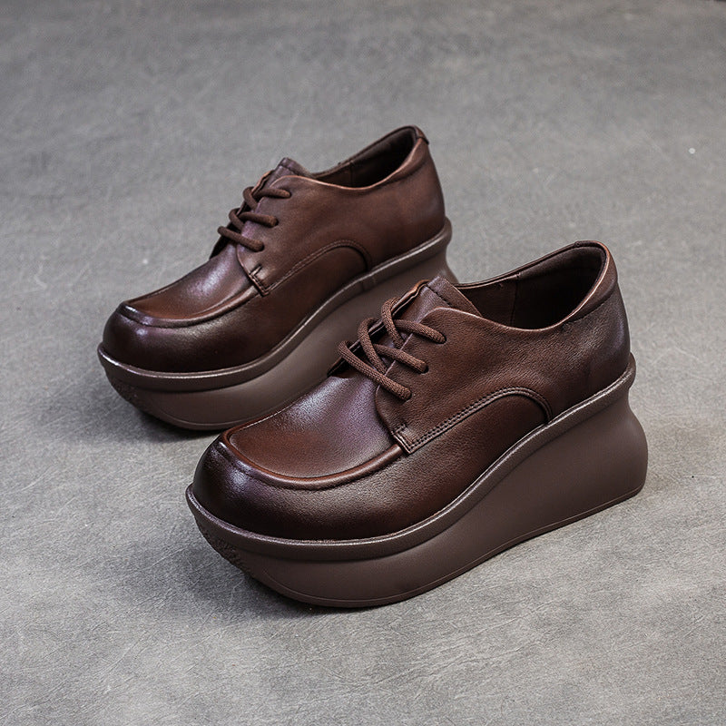 Women's & Men's Shu Wedge Retro Style Simple Top Loafers