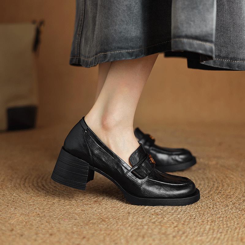Women's Slip-on High Pumps Genuine Soft Bottom Loafers