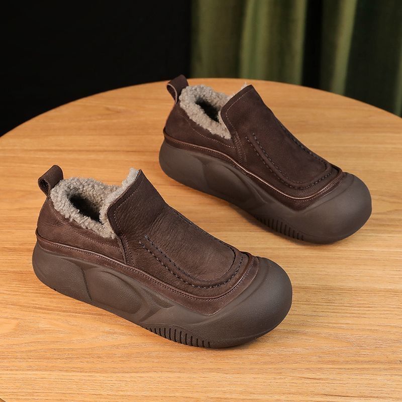 Women's Winter Fur Integrated Slip-on Fluffy Fleece-lined Casual Shoes