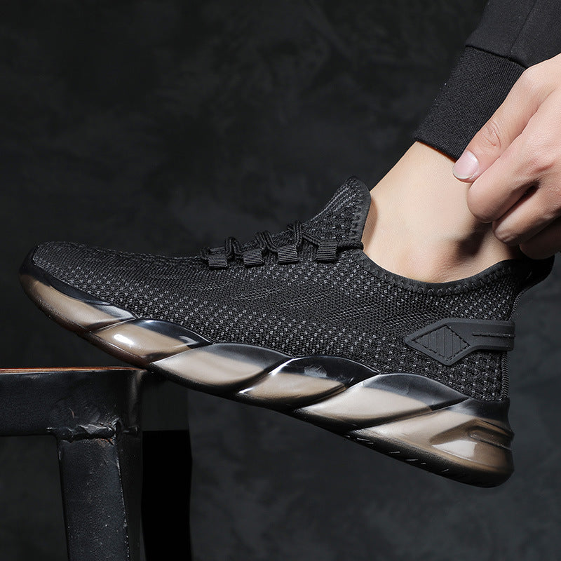 Men's Selected Popcorn Running Flying Woven Breathable Sneakers