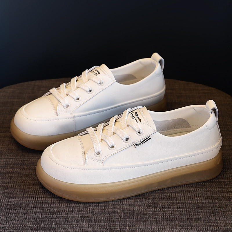 Women's White Jelly Bottom Board Spring Transparent Casual Shoes