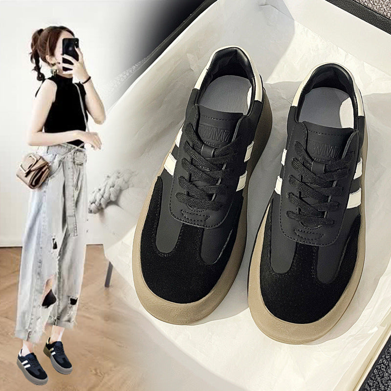Women's Platform German Training Versatile Sports White Sneakers