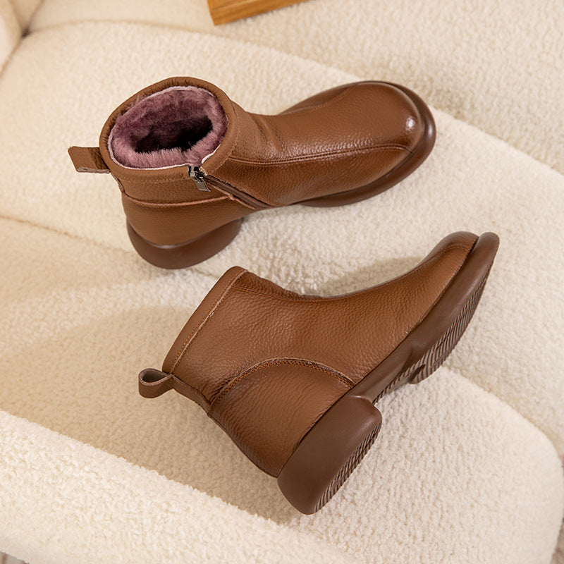Women's Warm Thickened Mom Comfortable Fur Integrated Snow Boots