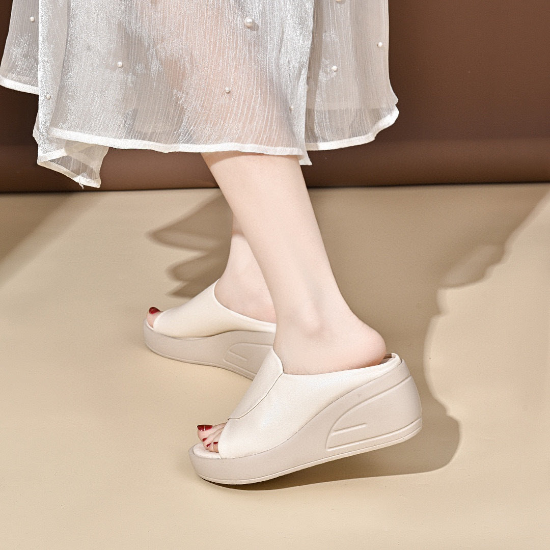 Women's Wedge Outer Wear Summer Peep Toe Slippers