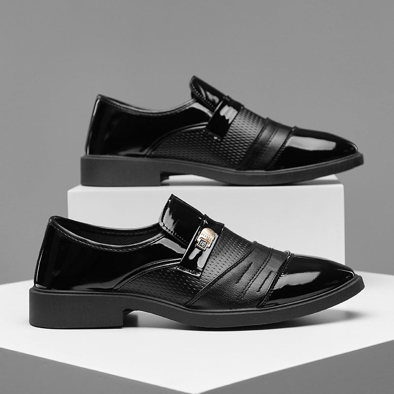 Men's Glossy Business Formal Wear Plus Size Leather Shoes