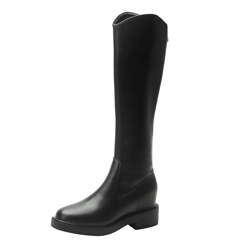 Women's Increasing Insole Riding V Cut Small Boots