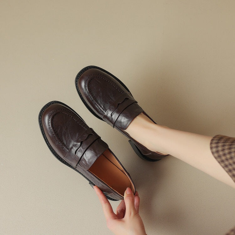 Women's Mouth Eu South Korea Chunky Small Loafers