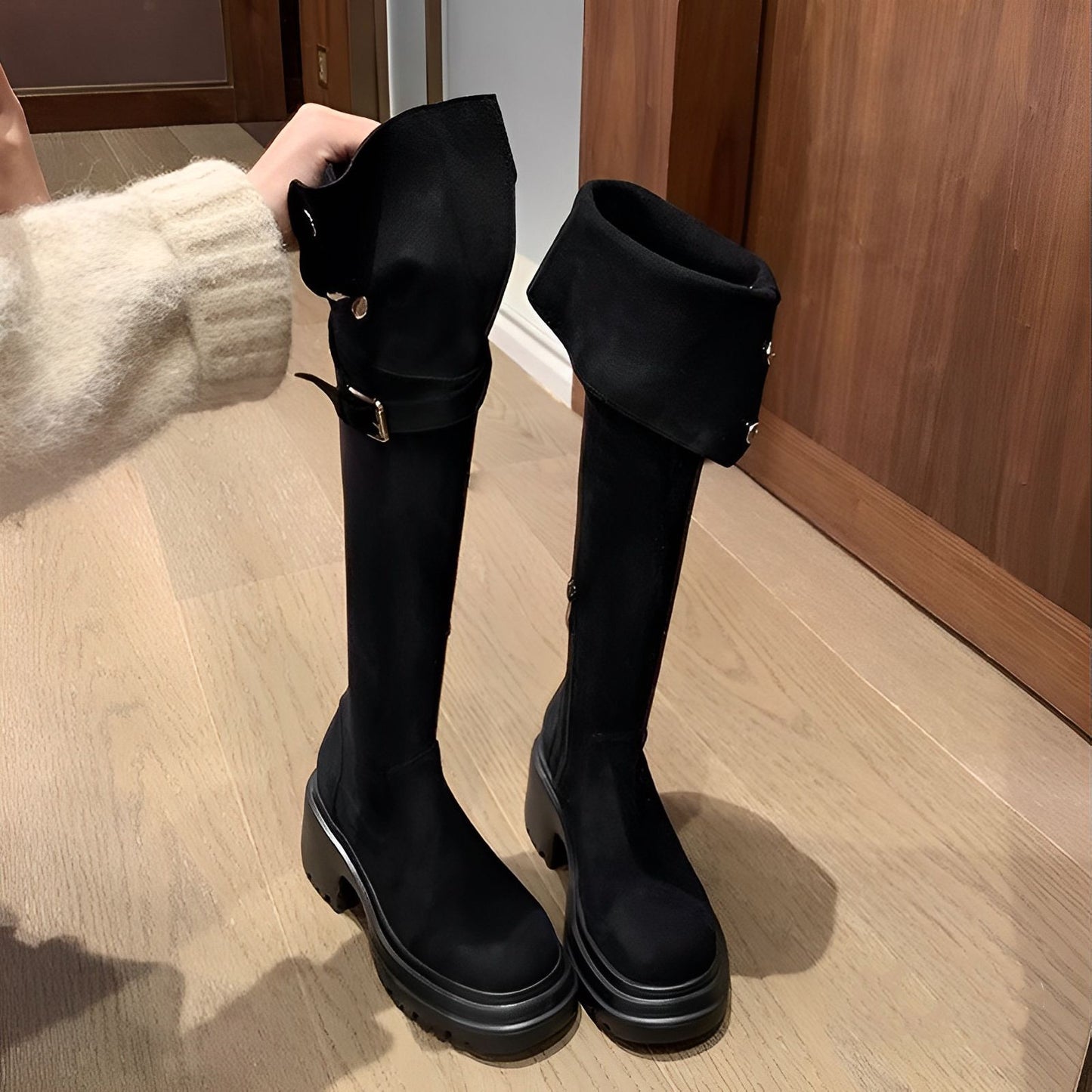 Women's Two-way Wear Over The Knee Winter Slimming Platform Knee-high Boots