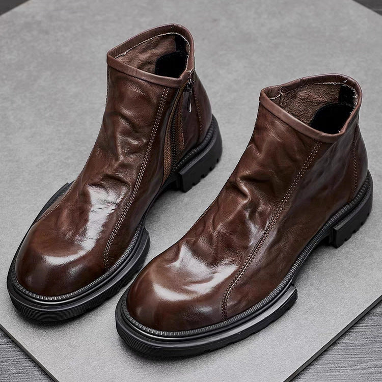 Men's Martin Genuine Fashion Autumn Outdoor Zipper Boots