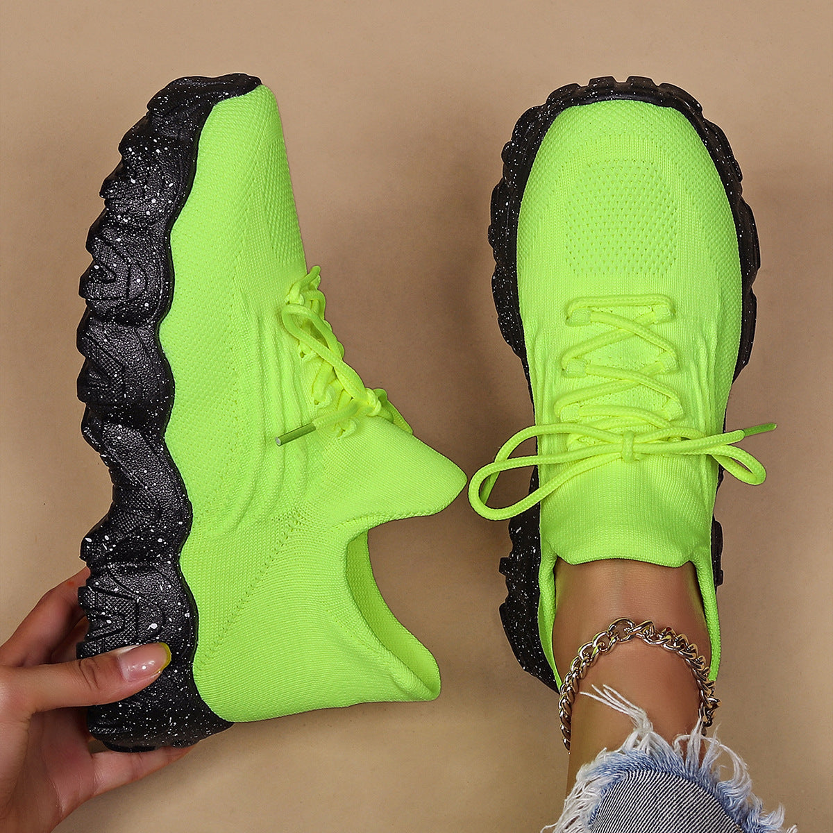 Women's Plus Size Sports Breathable Socks Slip-on Casual Shoes