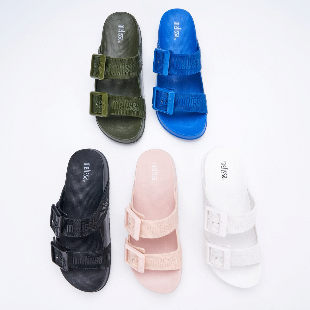 Melisa Double Buckle Word Thick Soft Slippers