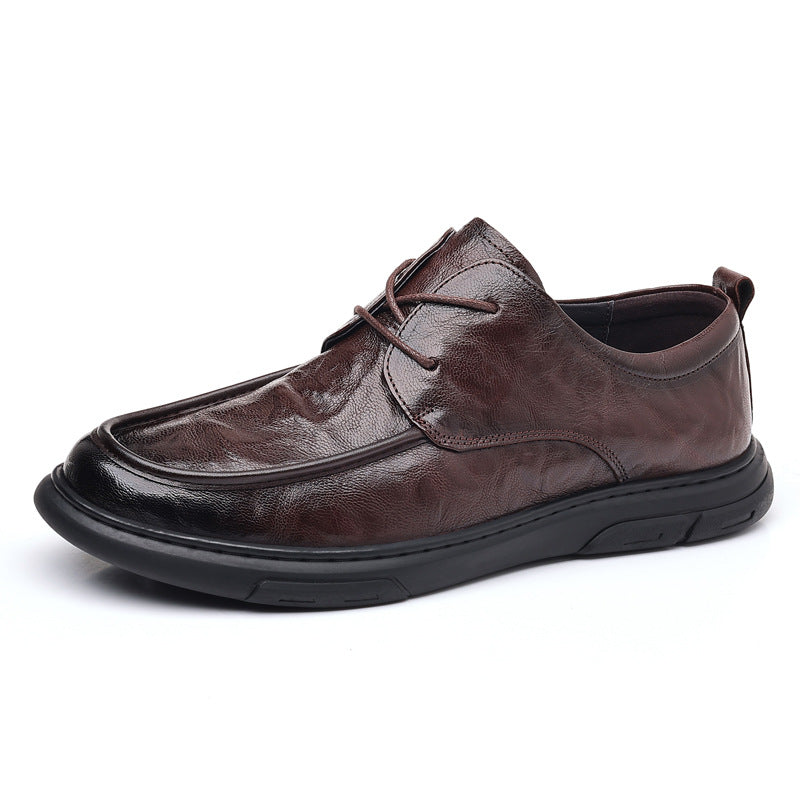 Men's Made Korean Soft Breathable Section Trendy Leather Shoes