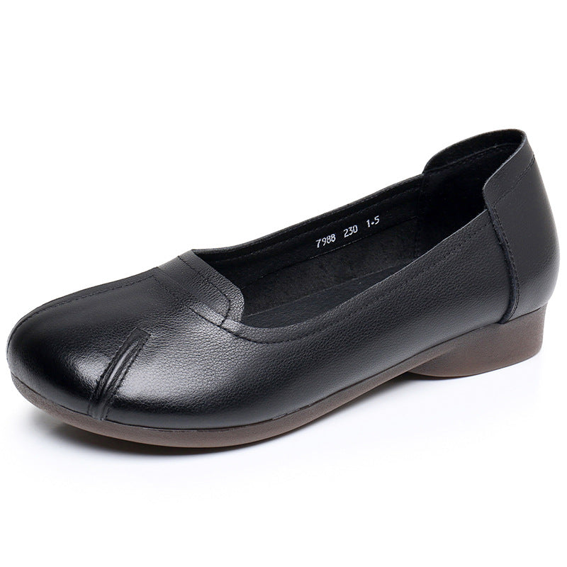 Women's & Men's Layer Cowhide Ethnic Style Retro Slip-on Casual Shoes