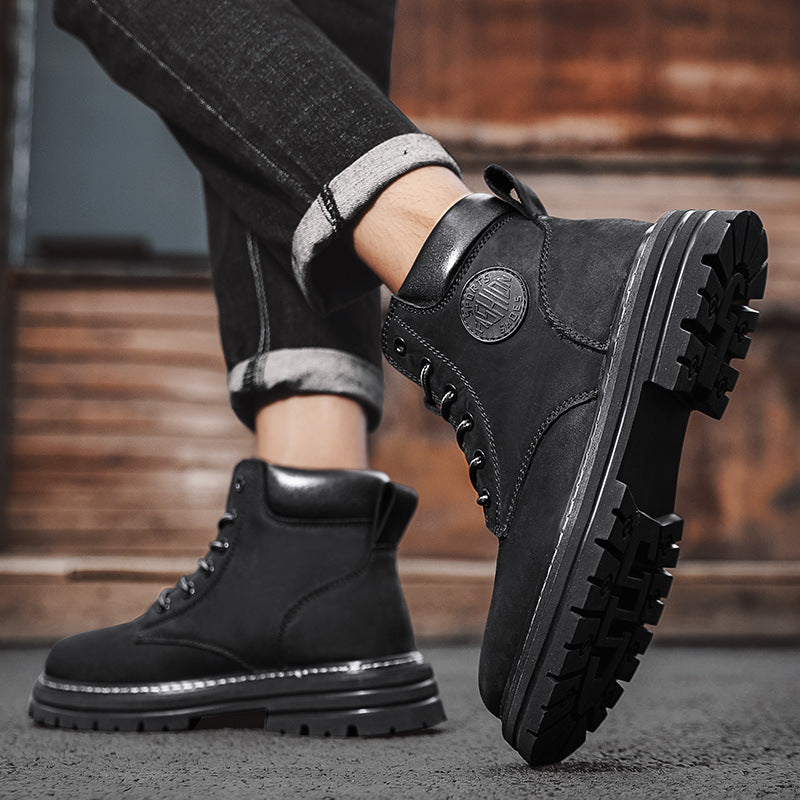 Women's & Men's Martin Trendy Worker Motorcycle Thick Bottom High Boots