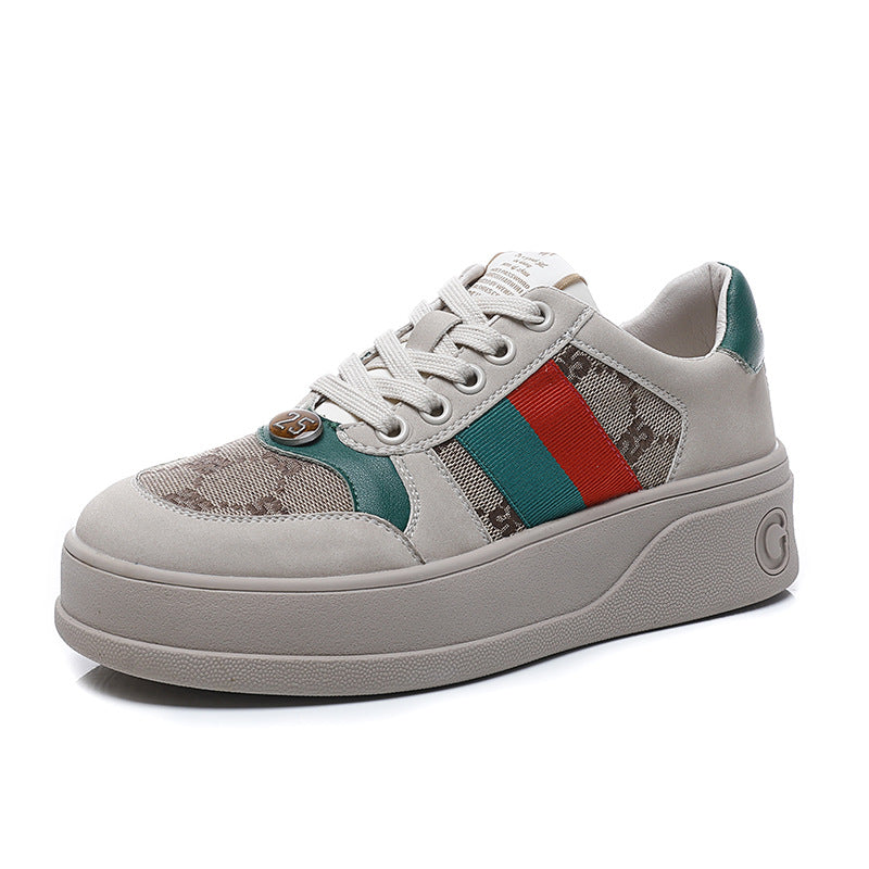 Women's Dirty Spring Genuine Platform Sports Leisure Sneakers