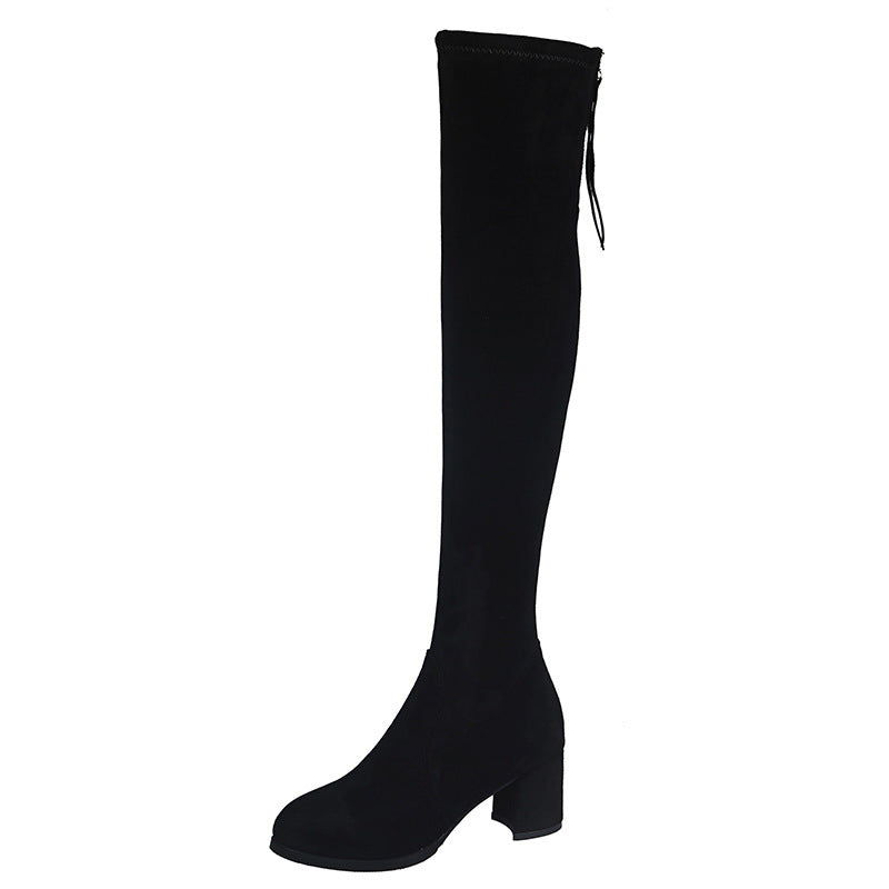 Women's Over The Knee Korean Chunky Pointed Toe Boots