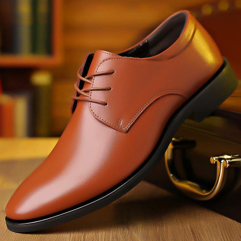 Men's Formal Wear Business British Style Korean Green Soft Leather Shoes