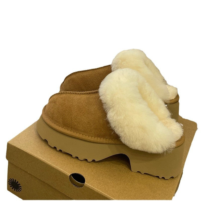 Women's Thick-soled Fur Integrated Warm Winter Fleece-lined Women's Shoes
