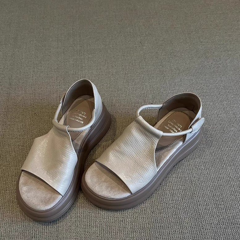 Women's Retro Height Increasing Leisure Platform Summer Sandals
