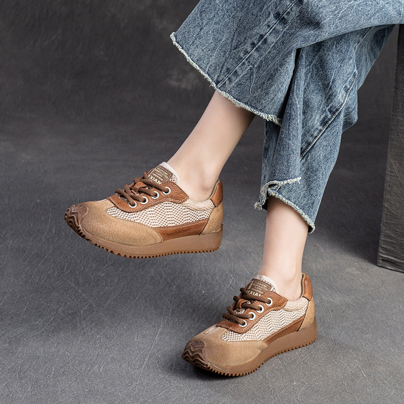 Women's Breathable Mesh Pumps Distressed Dirty Color Casual Shoes