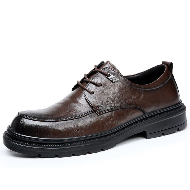 Men's Spring Pure Business Formal Wear Breathable Leather Shoes