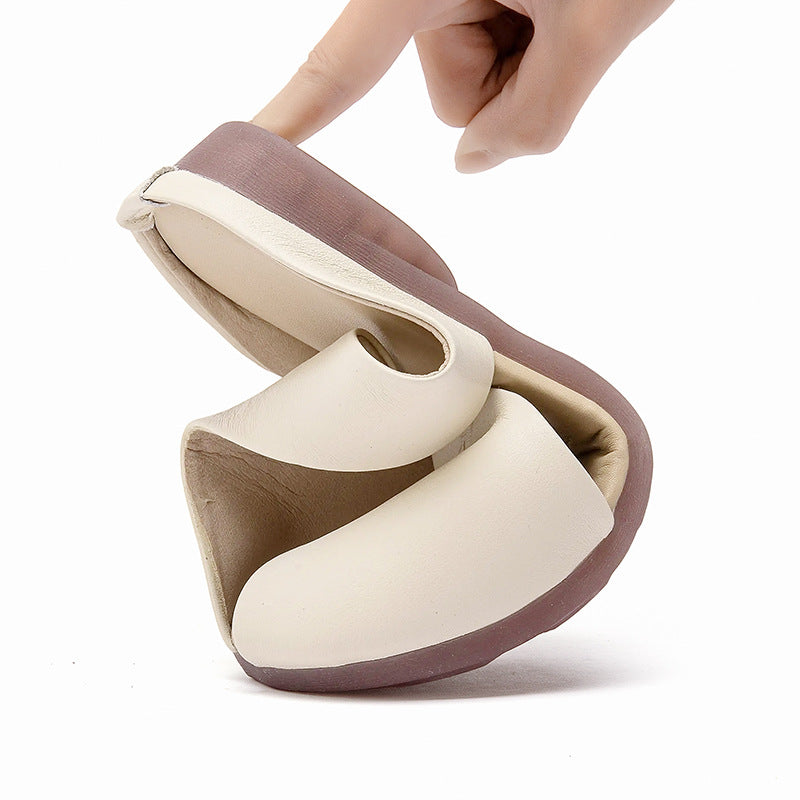 Women's Outdoor Fashion Pregnant Flat Sheepskin Sandals