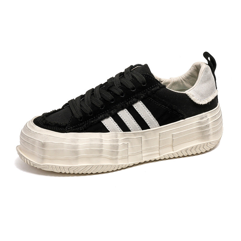 Men's Cowhide Comfortable Color Matching Versatile Trendy Sneakers