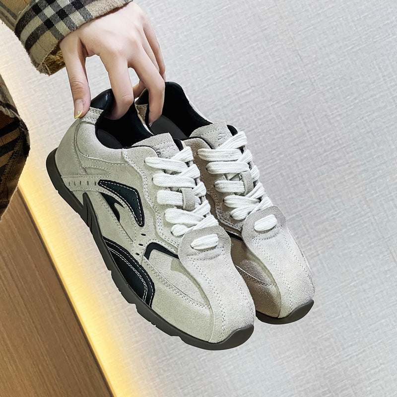 Women's American Retro Color Matching German Training Fashionable Casual Shoes