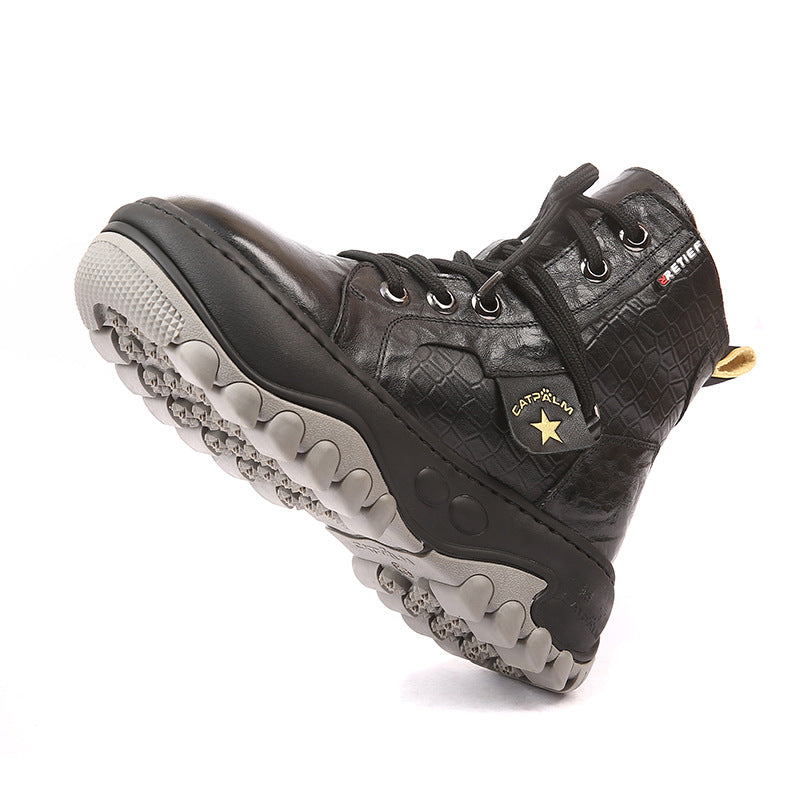 Women's Genuine Big Cotton Sheepskin Fur Integrated Waterproof Snow Boots