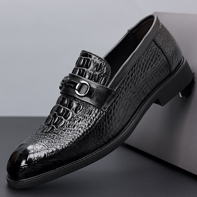 Men's Cowhide Business Formal Wear British Leisure Commute Leather Shoes