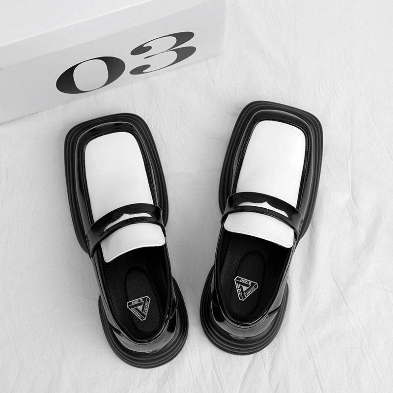 Men's Square Toe Authentic Trendy Slip-on Platform Casual Shoes
