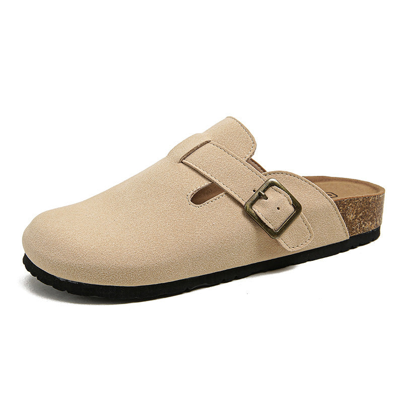 Women's Good Version Round Toe Cap Buckle Slippers