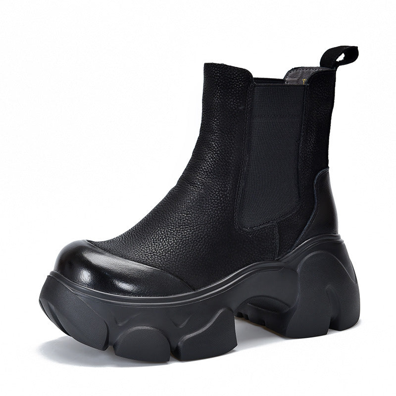 Bottom Fleece-lined Thickened Smoke Pipe Waterproof Platform Boots
