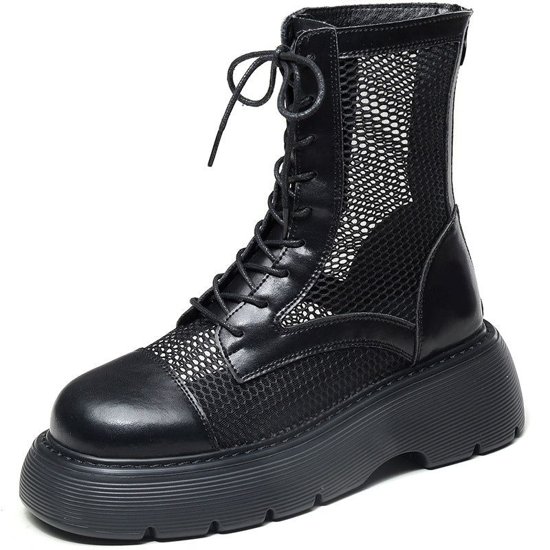 Women's Summer Thin Breathable Thick Mesh British Boots