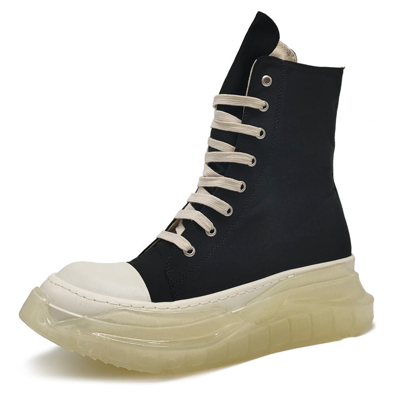 Men's Fashion Breathable Platform Hight Increasing Board Canvas Shoes