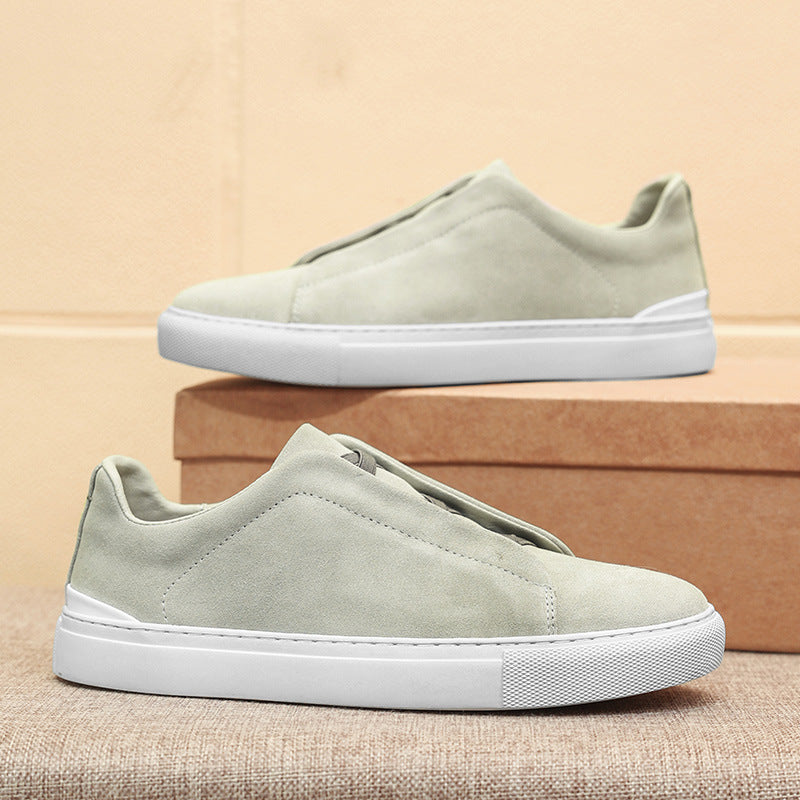Men's Layer Cowhide Four Korean Versatile Personality Sneakers
