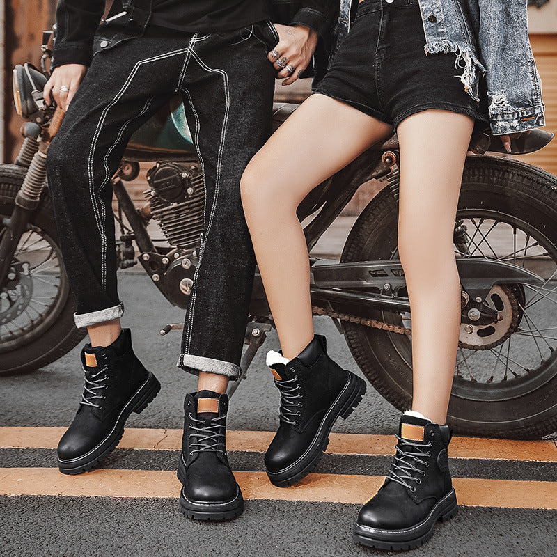 Women's & Men's Martin Trendy Worker Motorcycle Thick Bottom High Boots