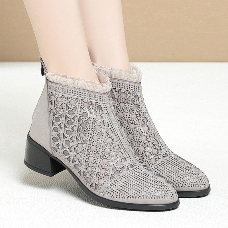 Women's Short Chunky Martin Single Soft Flat Sandals