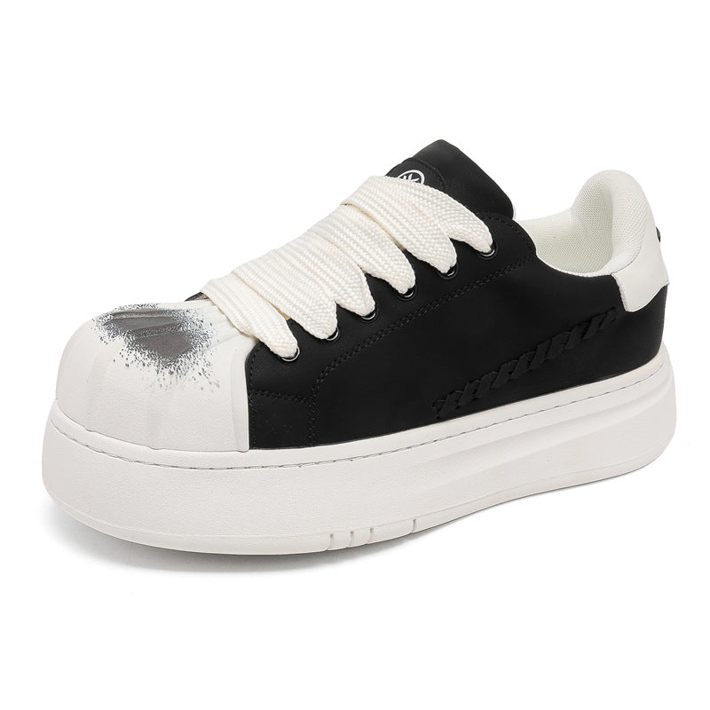Women's & Men's Niche Shell Toe Big Thick Bottom Sneakers