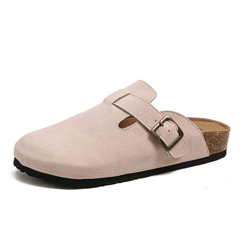 Women's Good Version Round Toe Cap Buckle Slippers