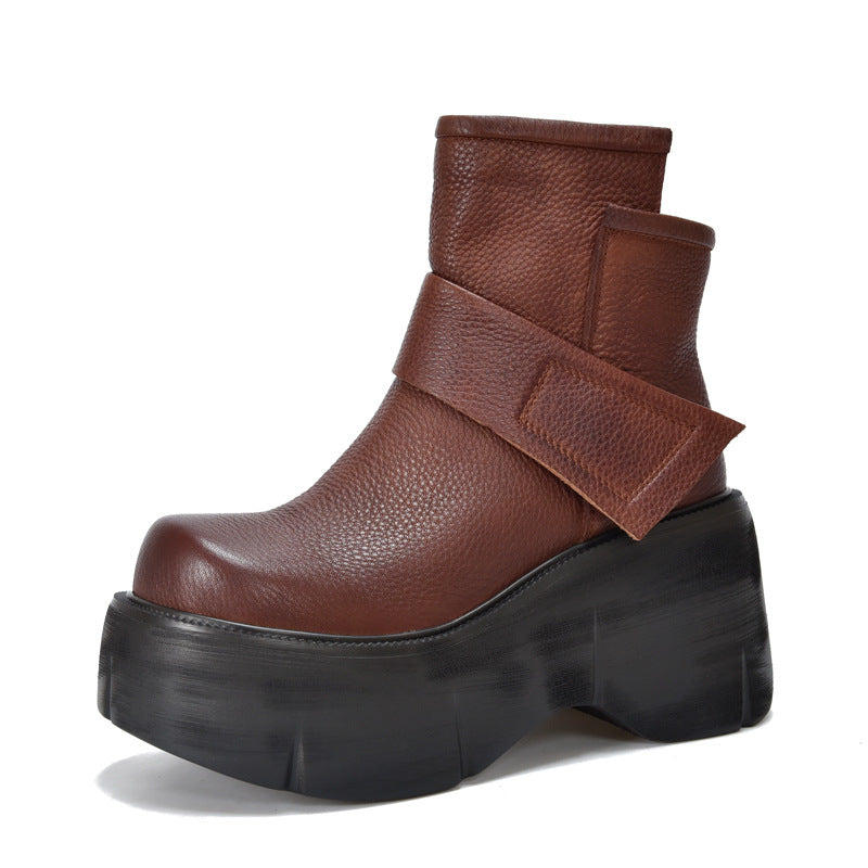 Women's Small Platform Retro Short First Layer Boots